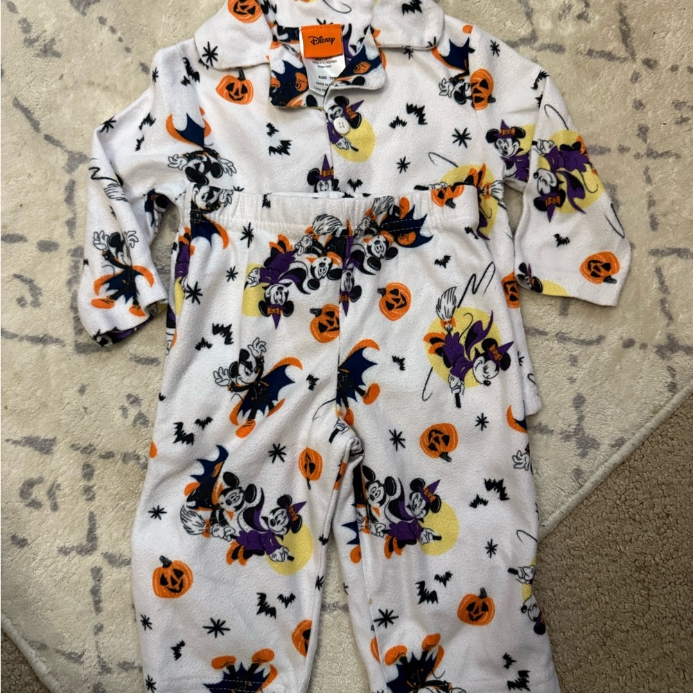 Disney Halloween fleece pajamas sz12m